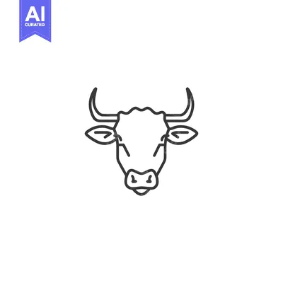 Aset premium populer: Line Art Illustration of a Cow's Head