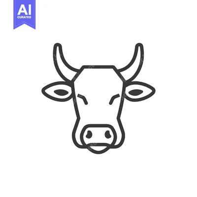 Popular premium asset: Line art illustration of a cow's head