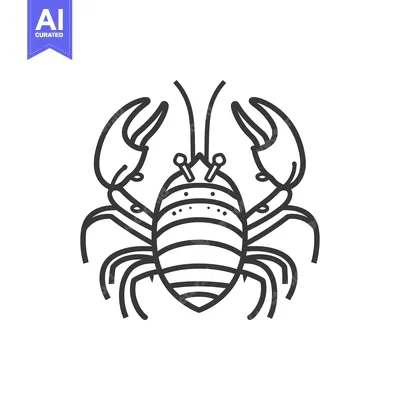 Popular premium asset: Line art illustration of a crab with claws