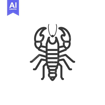 Line Art Illustration of a Crayfish with Claws and Legs