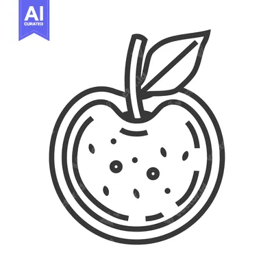 Aset premium populer: Line Art Illustration of a Cross-Sectioned Apple