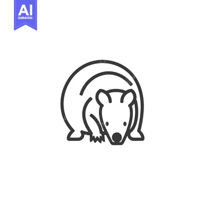 Aset premium populer: Line Art Illustration of a Curled Up Armadillo