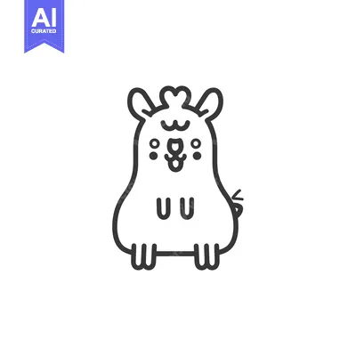 Popular premium asset: Line Art Illustration of a Cute Cartoon Alpaca