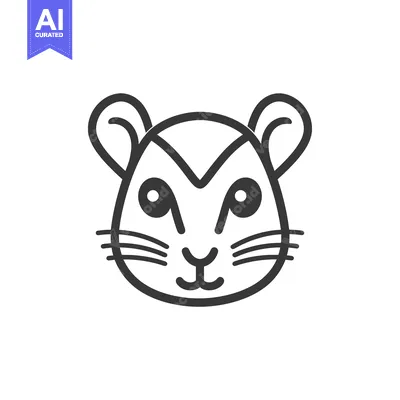 Popular premium asset: Line Art Illustration of a Cute Cartoon Hamster Face