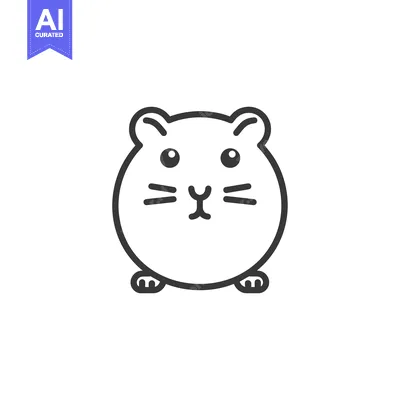 Aset premium populer: Line Art Illustration of a Cute Hamster