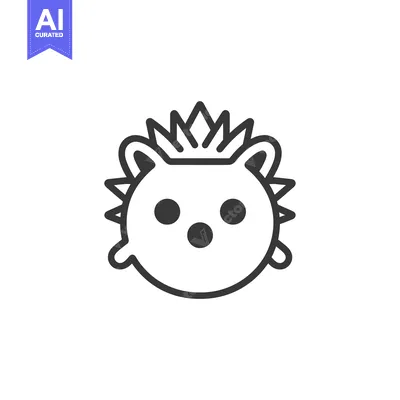 Popular premium asset: Line Art Illustration of a Cute Hedgehog with Spiky Hair