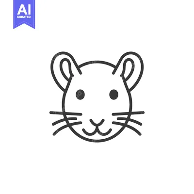 Aset premium populer: Line art illustration of a cute mouse face