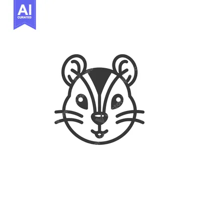 Popular premium asset: Line art illustration of a cute squirrel face