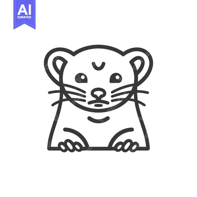 Popular premium asset: Line Art Illustration of a Cute Weasel