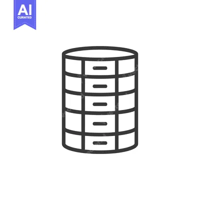 Line art illustration of a database icon