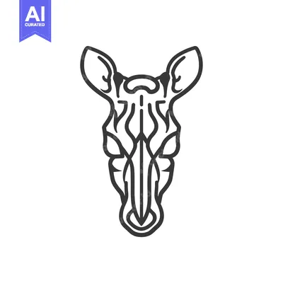 Aset premium populer: Line Art Illustration of a Deer Head