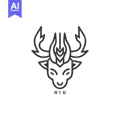 Premium design asset: Line Art Illustration of a Deer Head with an Arrow