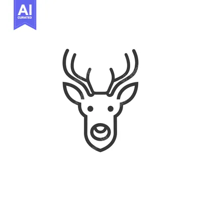 Popular premium asset: Line Art Illustration of a Deer Head with Antlers