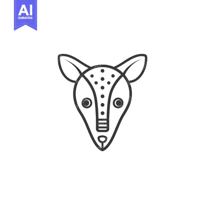 Aset premium populer: Line Art Illustration of a Deer Head with Spots