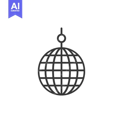 Aset premium populer: Line Art Illustration of a Disco Ball