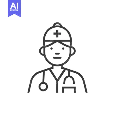 Aset premium populer: Line Art Illustration of a Doctor with a Stethoscope
