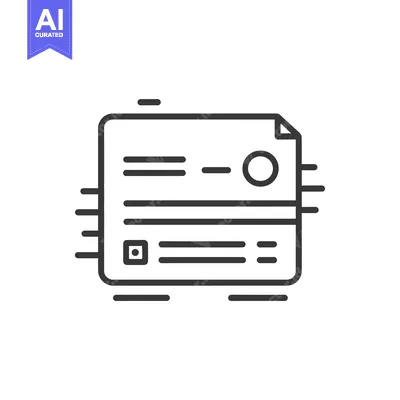 Premium design asset: Line Art Illustration of a Document with Data