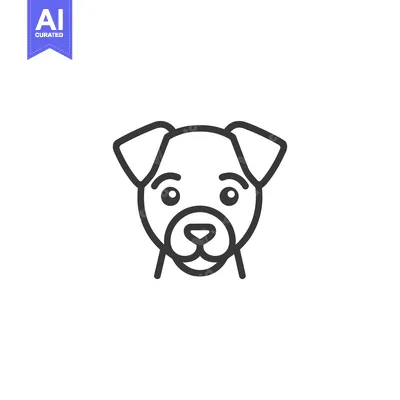 Aset premium populer: Line Art Illustration of a Dog's Face
