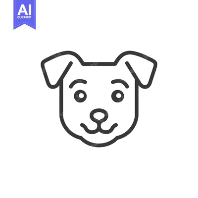 Aset desain premium: Line Art Illustration of a Dog's Face