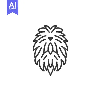 Aset premium populer: Line Art Illustration of a Dog's Face with Fur