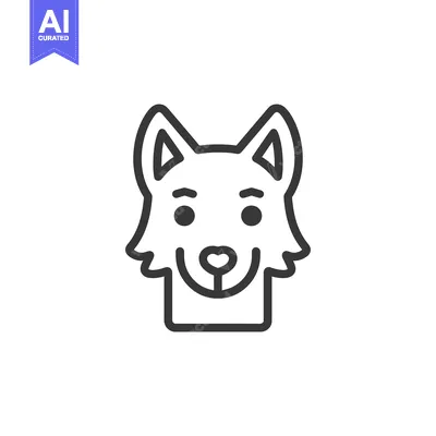 Popular premium asset: Line art illustration of a dog's head with a heart-shaped nose