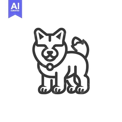 Aset premium populer: Line Art Illustration of a Dog with a Collar