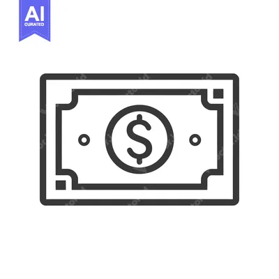 Aset premium populer: Line Art Illustration of a Dollar Bill