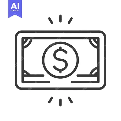 Popular premium asset: Line Art Illustration of a Dollar Bill with a Dollar Sign in the Cente