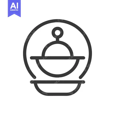 Aset desain premium: Line Art Illustration of a Dome with a Knob on Top