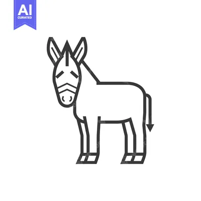 Premium design asset: Line Art Illustration of a Donkey