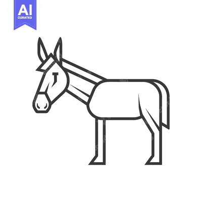 Aset premium populer: Line art illustration of a donkey
