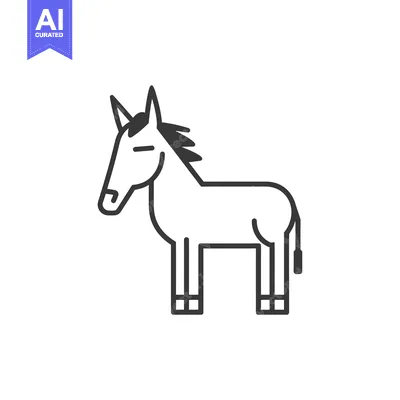 Aset premium populer: Line Art Illustration of a Donkey