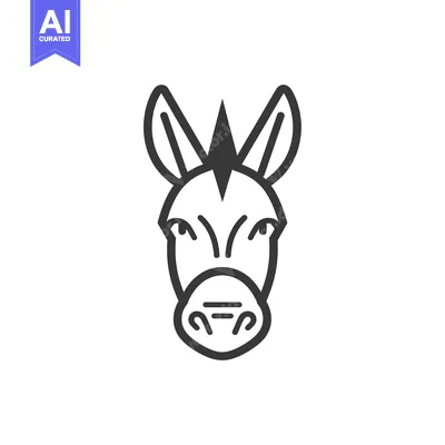 Aset premium populer: Line Art Illustration of a Donkey's Face