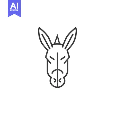 Aset premium populer: Line Art Illustration of a Donkey's Head