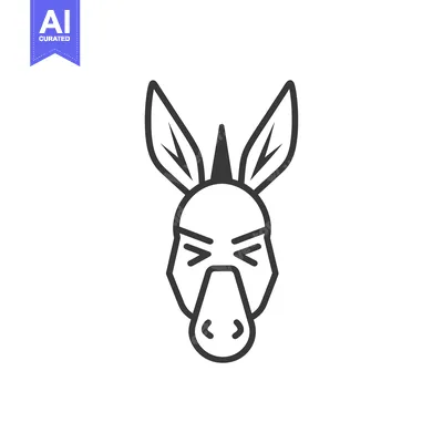 Aset premium populer: Line Art Illustration of a Donkey's Head