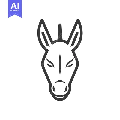 Premium design asset: Line Art Illustration of a Donkey's Head