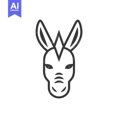 Aset premium populer: Line Art Illustration of a Donkey's Head
