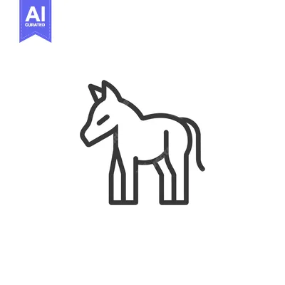 Popular premium asset: Line art illustration of a donkey standing