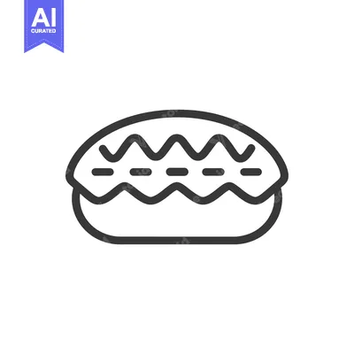 Aset premium populer: Line art illustration of a donut with a wavy glaze