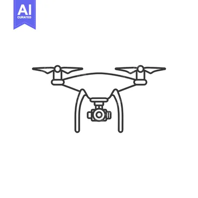 Aset premium populer: Line art illustration of a drone with a camera
