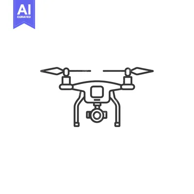 Aset premium populer: Line Art Illustration of a Drone with a Camera
