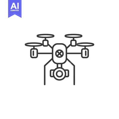 Aset premium populer: Line art illustration of a drone with four propellers