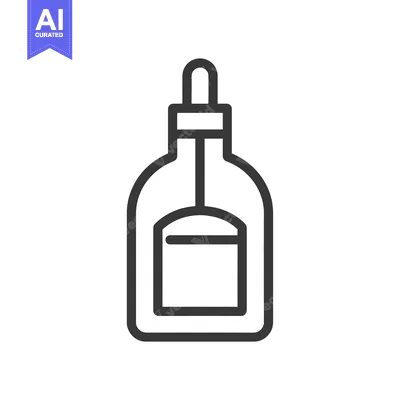 Aset desain premium: Line Art Illustration of a Dropper Bottle
