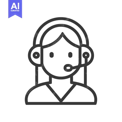 Aset premium populer: Line Art Illustration of a Female Customer Service Representative with