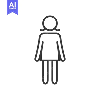 Premium design asset: Line Art Illustration of a Female Figure