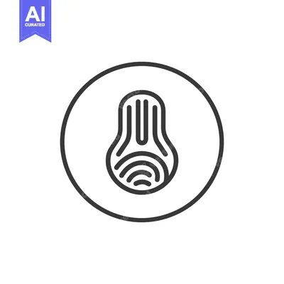 Premium design asset: Line Art Illustration of a Fingerprint in a Circle