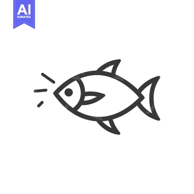 Aset premium populer: Line art illustration of a fish with a single eye