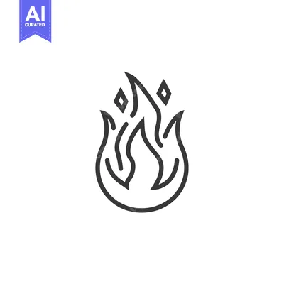 Popular premium asset: Line Art Illustration of a Flame with Sparks