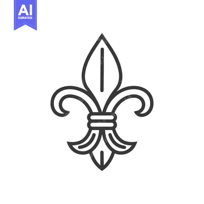 Aset desain premium: Line art illustration of a fleur-de-lis symbol