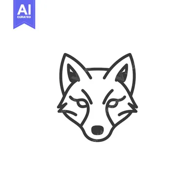 Aset premium populer: Line Art Illustration of a Fox Head